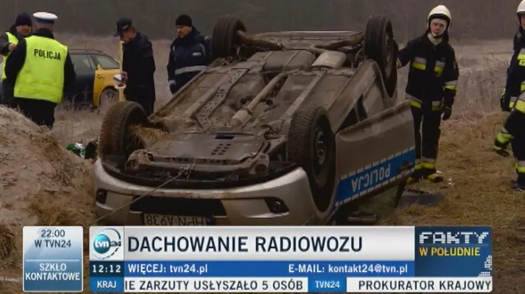 Dachowanie radiowozu w Gdyni