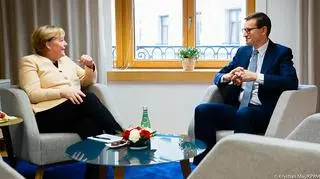 Premier Morawiecki z kanclerz Niemiec Angelą Merkel