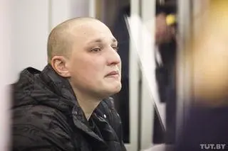 Maksim Pauliuszczyk w czasie rozprawy sądowej 