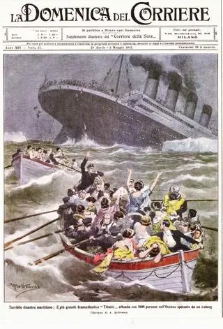 Okładka z 1912 roku informująca o tragedii statku Titanic