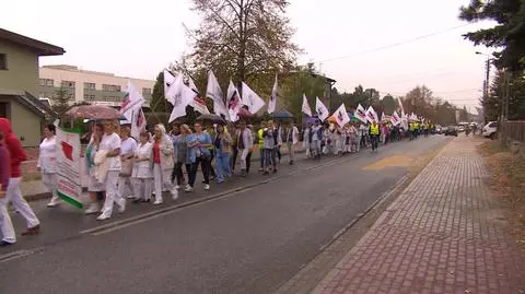 Pracownicy Szpitala w Rybniku protestowali przeciw niskim płacom