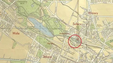 Park Stalina na mapie Poznania z 1955 r.
