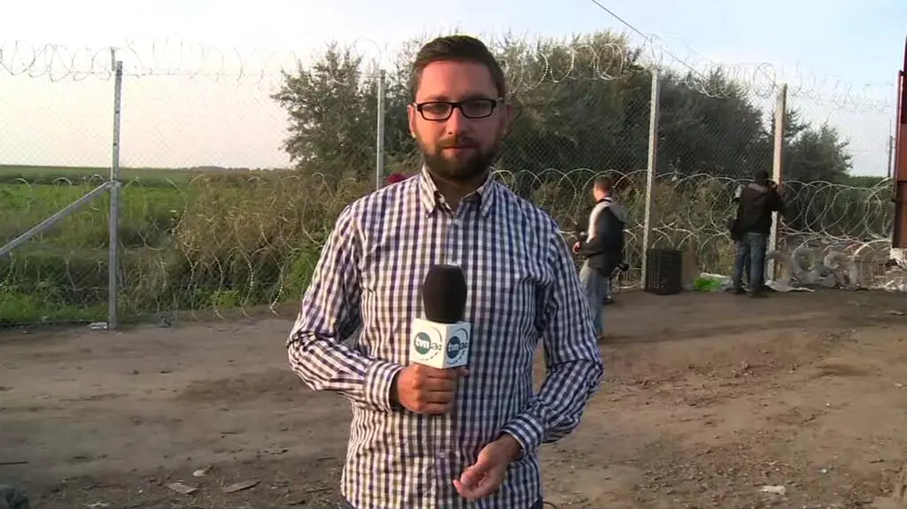 Michał Tracz na granicy serbsko-węgierskiej