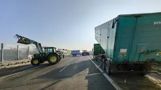 Protest rolników na autostradzie A2
