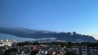 Fire in a shopping center at Marywilska Street in Warsaw's Białołęka