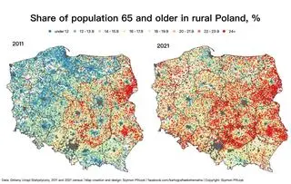 Mapa wiekowa obszarów wiejskich w Polsce