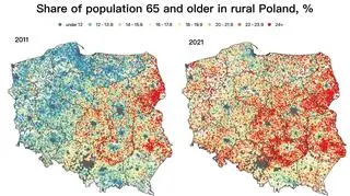 Mapa wiekowa obszarów wiejskich w Polsce