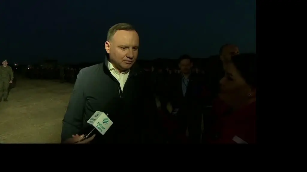 duda z dziennikarzami 