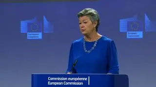 Ylva Johansson na środowej konferencji prasowej