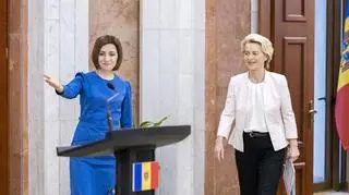 Prezydent Mołdawii Maia Sandu i szefowa Komisji Europejskiej Ursula von der Leyen 
