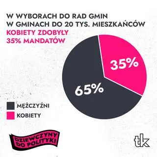 W wyborach do rad gmin do 20 tys. mieszkańców kobiety zdobyły 35 proc. mandatów