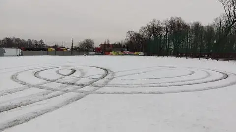 Sprawca wjechał na murawę boiska klubu LKS Start Szczawin