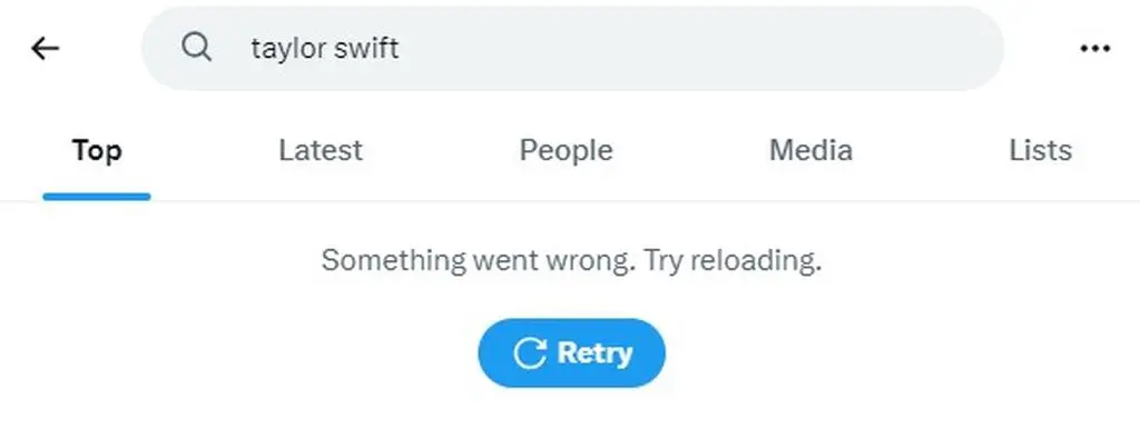 Taylor Swift - wyszukiwanie na platformie X, screen