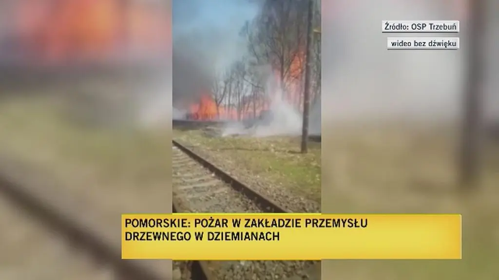 Ogromny pożar zakładu przemysłu drzewnego