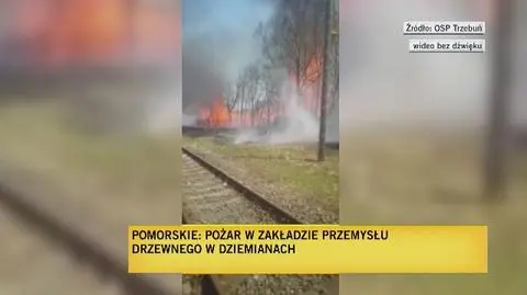 Ogromny pożar zakładu przemysłu drzewnego
