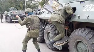 Białoruscy żołnierze podczas ćwiczeń