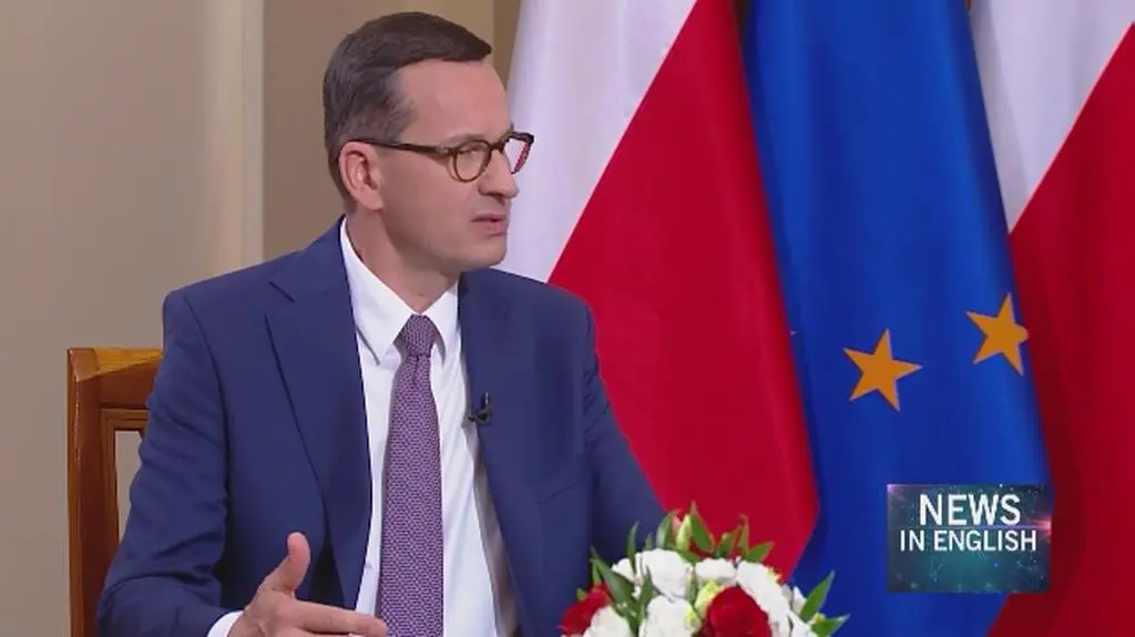 Mateusz Morawiecki Polish PM was guest in TVN24s Fakty po Faktach