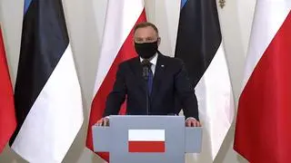 Andrzej Duda na konferencji prasowej z prezydent Estonii