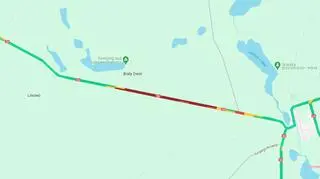 Droga krajowa nr 25 na wysokości Białego Dworu jest zablokowana