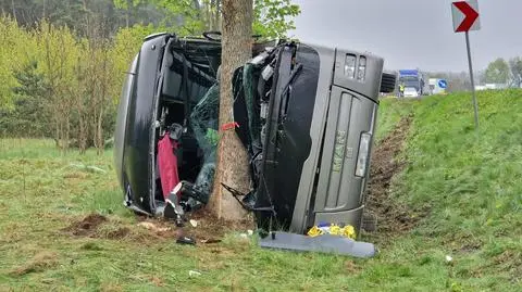 Wypadek autokaru w miejscowości Polaki koło Siedlec