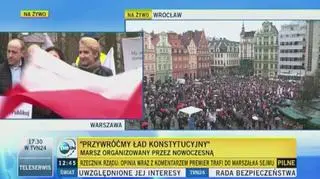 Śpiewy manifestantów: "Beata drukuj ten wyrok"
