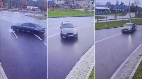 19-latek driftował na rondzie, nagrały go kamery