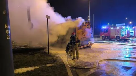 Pożar zamiatarki w Krakowie
