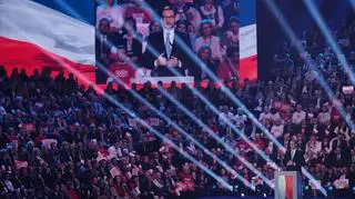 Premier Mateusz Morawiecki na konwencji Andrzeja Dudy