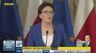 Ewa Kopacz na briefingu prasowym 
