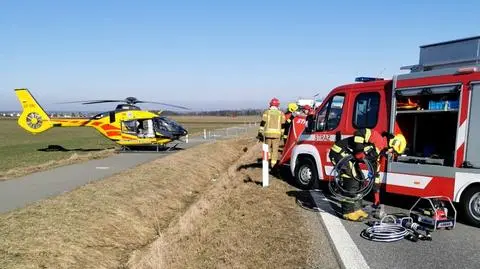 Na miejscu lądował śmigłowiec LPR