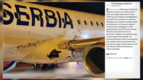Samolot linii Air Serbia przez godzinę latał z dziurą w kadłubie