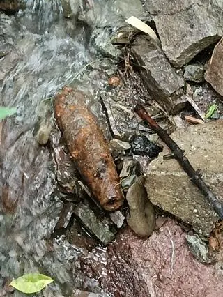 Pocisk artyleryjski znaleziony w Grybowie