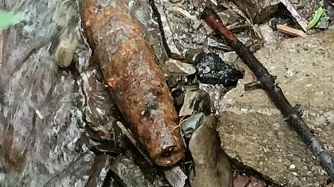 Pocisk artyleryjski znaleziony w Grybowie