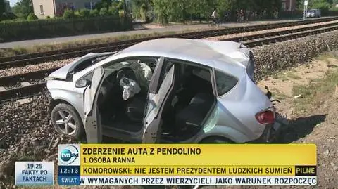 Pendolino uderzyło w samochód osobowy