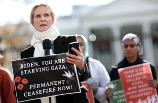 Cynthia Nixon przed Białym Domem
