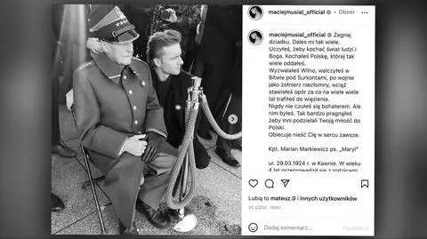 Nie żyje kpt. Marian Markiewicz, ps. Maryl. O śmierci poinformował jego wnuk, aktor Maciej Musiał