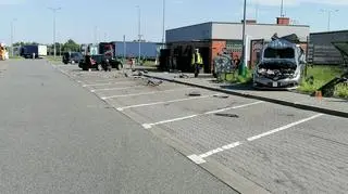 Wypadek na parkingu przy A4