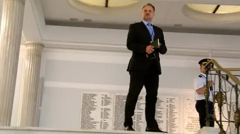 Pręgowski nie chciał odpowiedzieć na pytania reportera TVN24