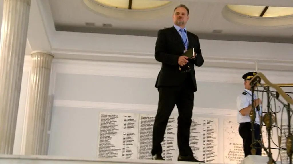 Pręgowski nie chciał odpowiedzieć na pytania reportera TVN24