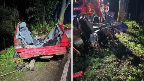 Zjechał z drogi i uderzył w drzewo, zginął na miejscu