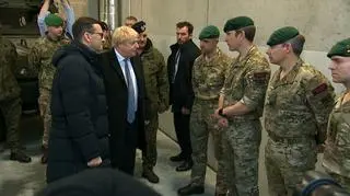 Morawiecki and Johnson speak with British soldiers