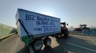 Protest rolników na autostradzie A2