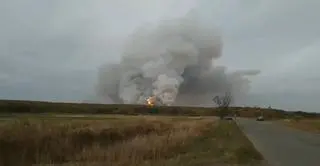 Pożar składów amunicji na pligonie pod Riazaniem