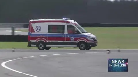 Polish emergency drivers are testing new ambulances on rece track