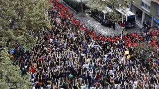 Wysłannik TVN24 obserwuje demonstrację w Barcelonie