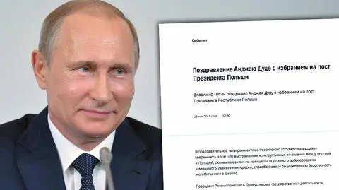 Putin wysłał telegram do Dudy