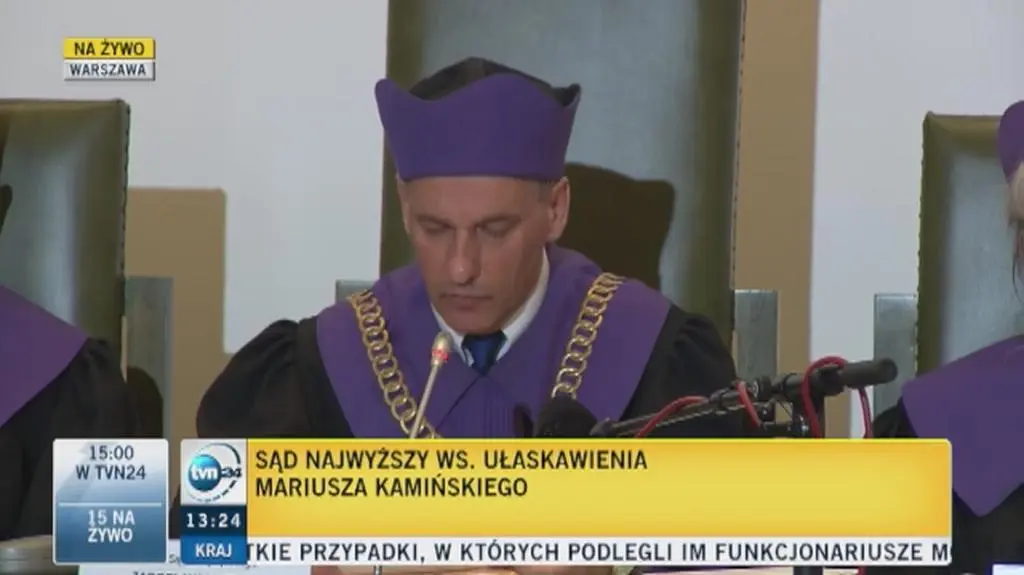 Sąd Najwyższy o sprawie Kamińskiego: prawo łaski wyłącznie wobec prawomocnie skazanych