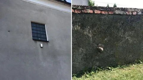 Niewybuchy w ogrodzeniu i murach kościoła
