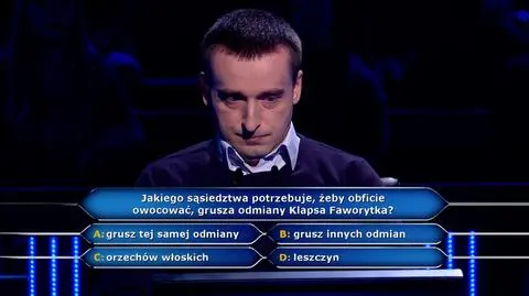 Pytanie w "Milionerach" o gruszę odmiany Klapsa Faworytka