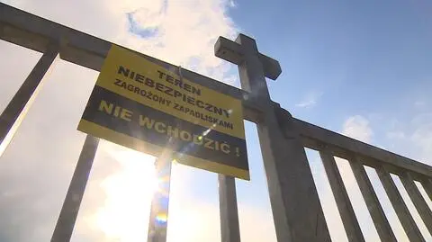 Zamknięty z powodu zapadlisk cmentarz w Trzebini